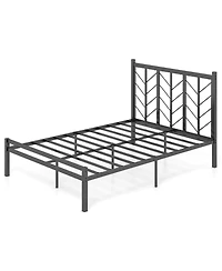 Full Size Platform Bed with Headboard 11.5" Under Bed Storage Easy Assembly