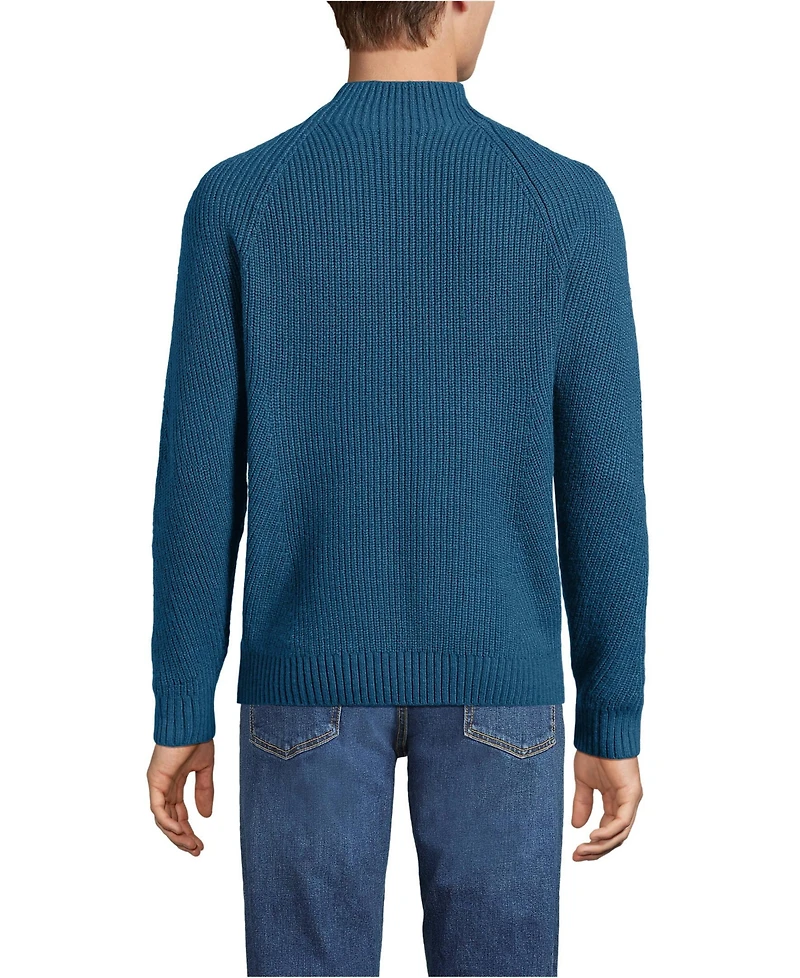 Lands' End Men's Long Sleeve Shaker Mock Neck Sweater