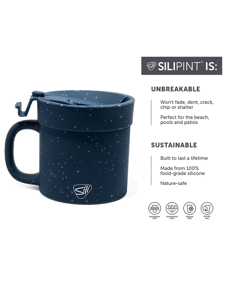 Coffee Mug w/ Lid: 16oz: 2 pk - Speckled Blue