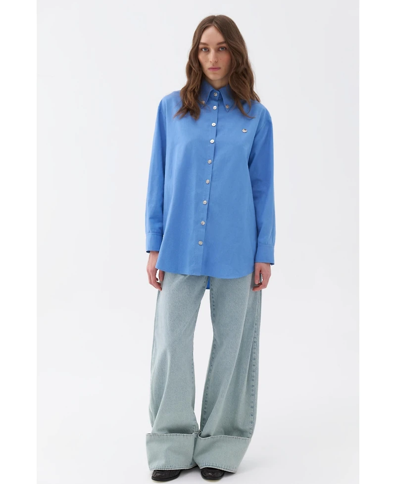 Nocturne Women's Oversized Button-Up Shirt
