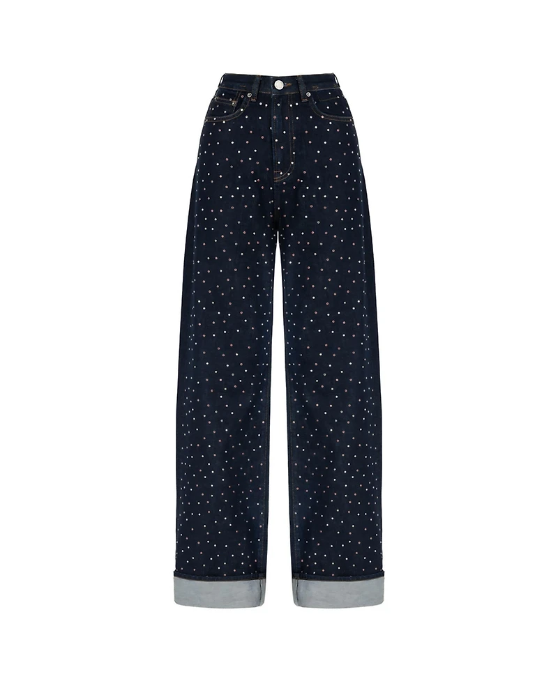 Nocturne Women's High Waist Folding Leg Jeans