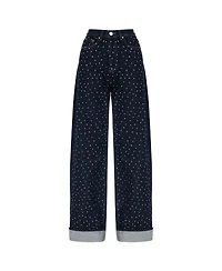 Nocturne Women's High Waist Folding Leg Jeans