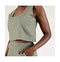 Poplinen Women's Malai Linen Crop Top