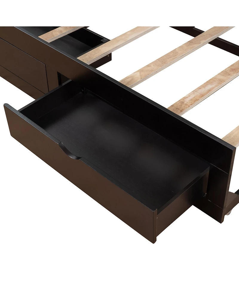 Streamdale 3-in-1 Wooden Daybed with Trundle and Drawers