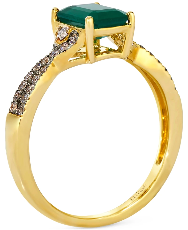 Le Vian Emerald (1-1/5 ct. t.w.), Chocolate Diamond (1/5 ct. t.w.) & Nude Diamond (1/20 ct. t.w.) Ring in 14k Honey Gold