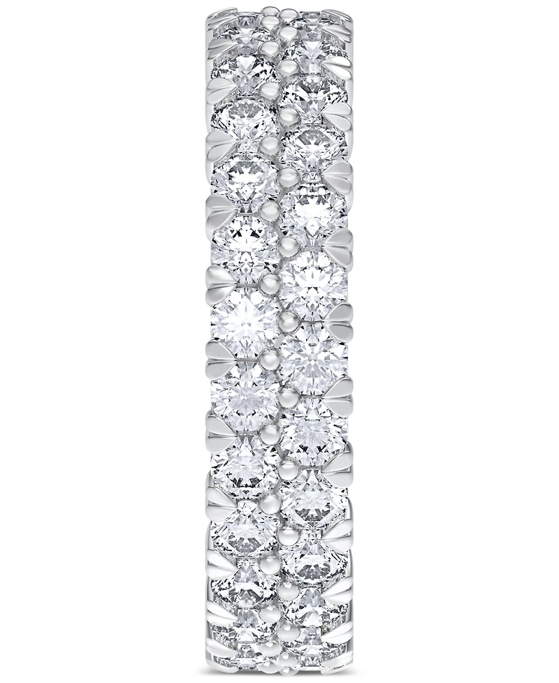 Diamond Double Row Eternity Ring (3 ct. t.w.) Platinum, 14k White Gold, or Rose Created for Macy's