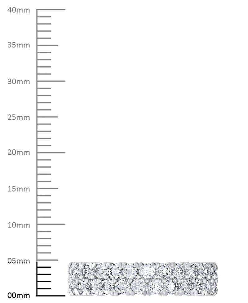 Diamond Double Row Eternity Ring (3 ct. t.w.) Platinum, 14k White Gold, or Rose Created for Macy's