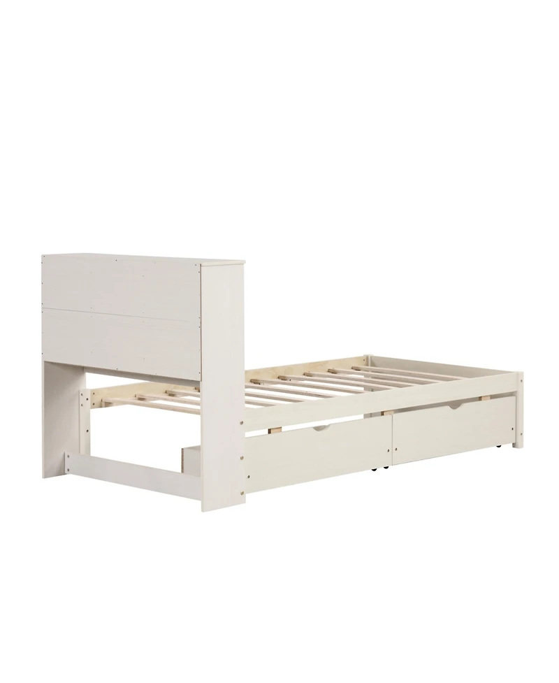 Streamdale Modern Twin Bed Frame with Usb Port & Storage