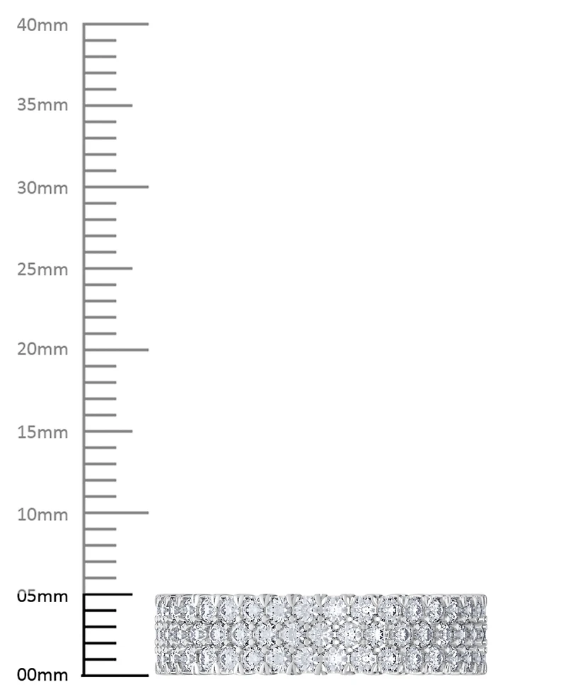 Diamond Three-Row Eternity Band (2 ct. t.w.) Platinum, 14k White Gold, or Rose Gold