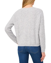 CeCe Women's Embellished Cable-Knit Pullover Sweater