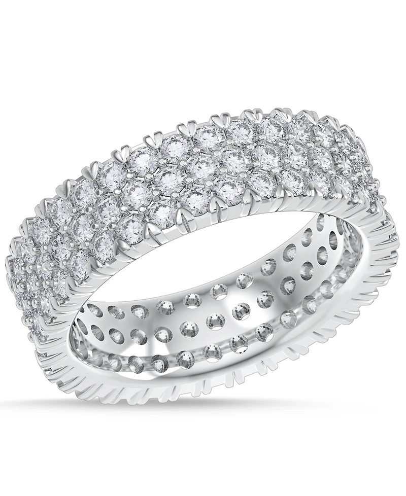 Diamond Three-Row Eternity Ring (3 ct. t.w.) Platinum, 14k White Gold, or Rose Gold