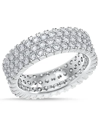 Diamond Three-Row Eternity Ring (3 ct. t.w.) Platinum, 14k White Gold, or Rose Gold