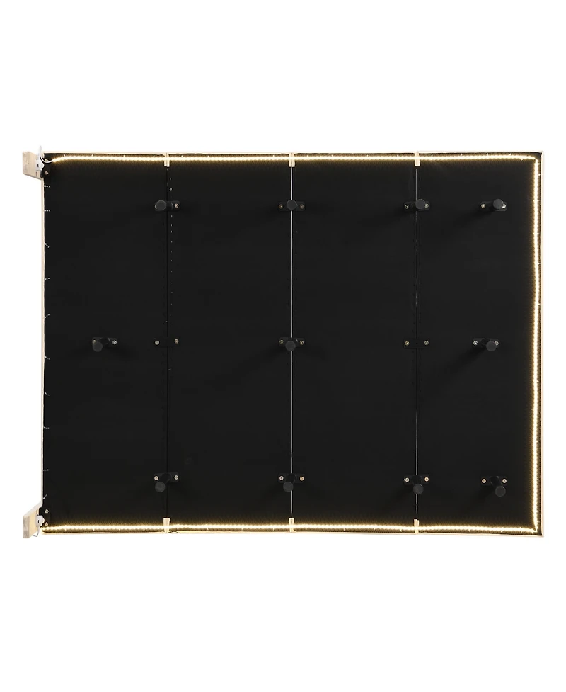 Streamdale Queen Velvet Bed with Headboard and Light Sensor