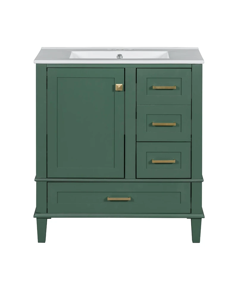 Streamdale 30" Modern Blue Bathroom Vanity with Sink and Storage