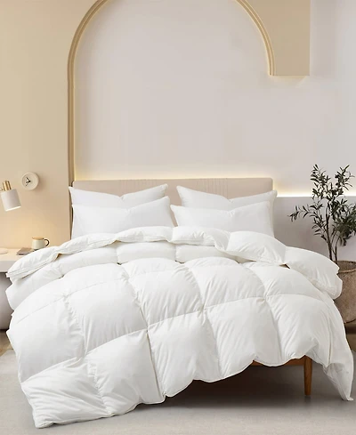 Unikome Extra Warmth White Goose Feather and Fiber Comforter, Full/Queen