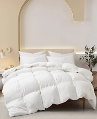 Unikome Extra Warmth White Goose Feather and Fiber Comforter, Full/Queen