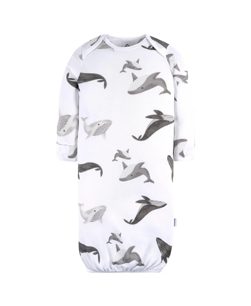 Gerber Baby Boys Gowns with Mitten Cuffs, 4-Pack