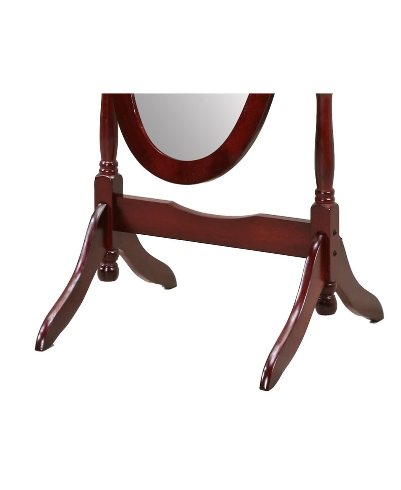 Streamdale Traditional Queen Anna Style Wood Floor Cheval Mirror, Cherry Finish