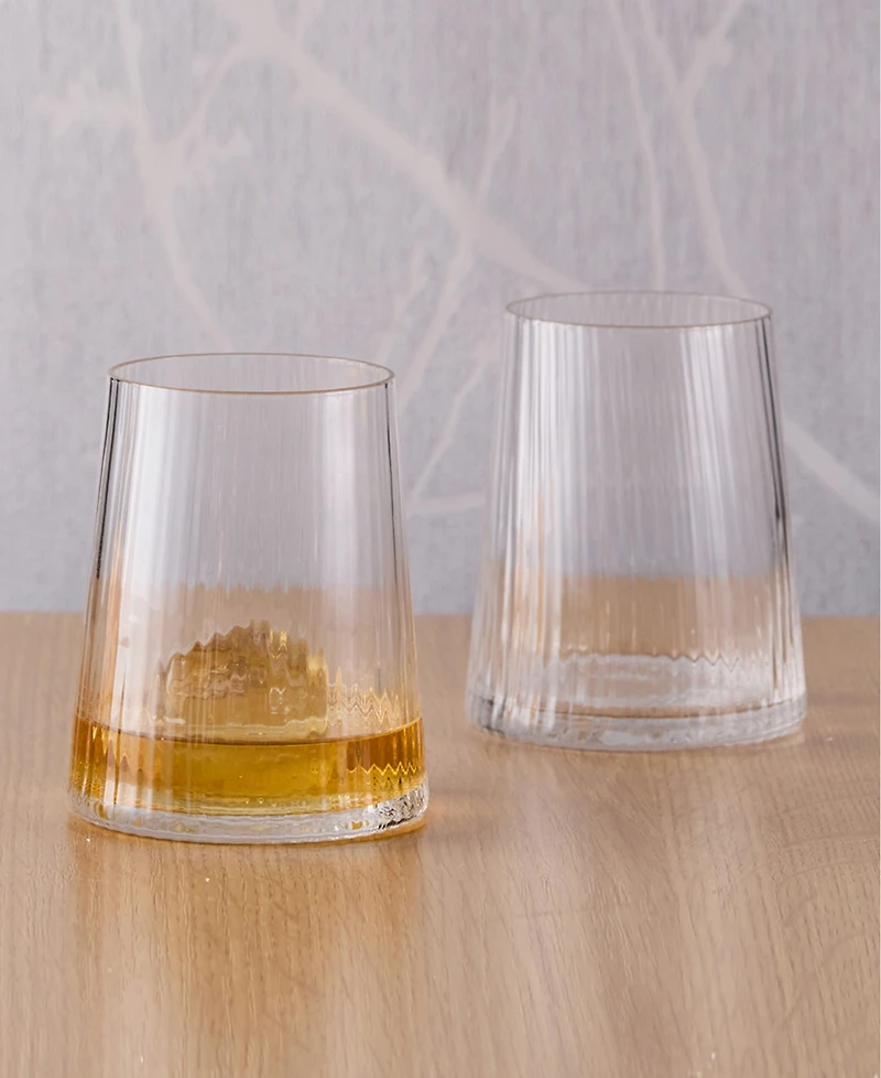 Anton Studio Designs Empire Clear Double Old Fashioned Tumblers, Set of 2