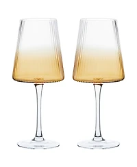Anton Studio Designs Empire Wine Glasses Amber, Set of 2