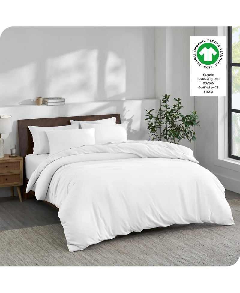 Bare Home Organic Cotton Jersey Duvet Cover Set Full/Queen
