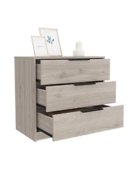 Streamdale Kaia 3 Drawers Dresser, Superior Top - Light Gray