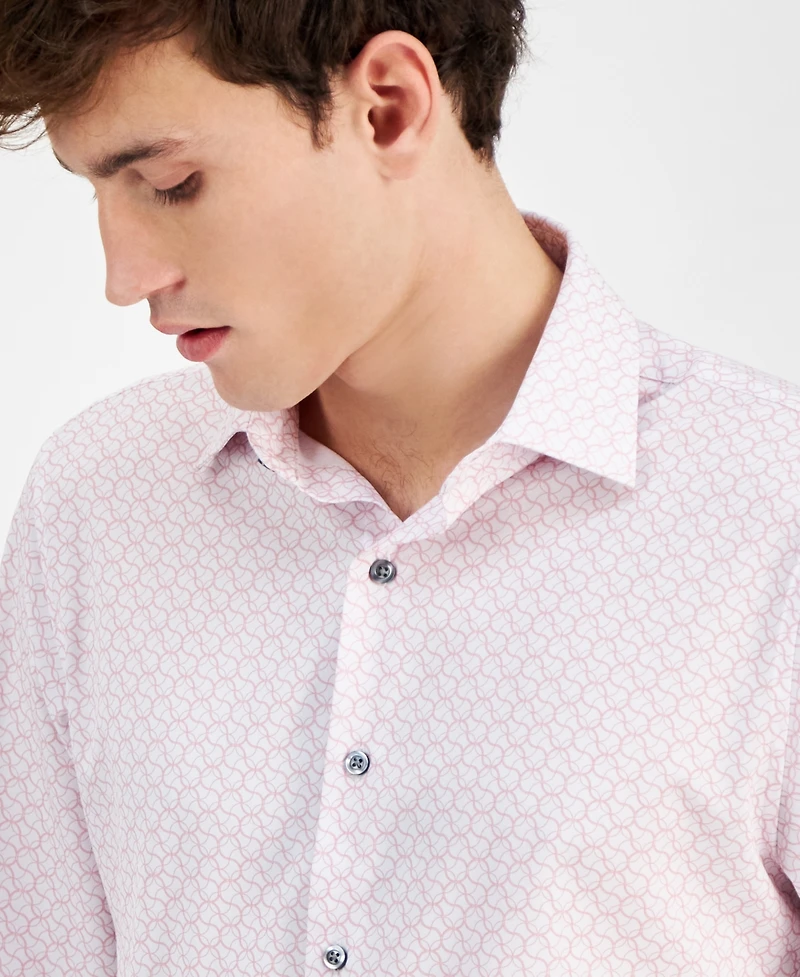 Alfani Men's Yvan Round-Print Dress Shirt, Exclusively at Macy's