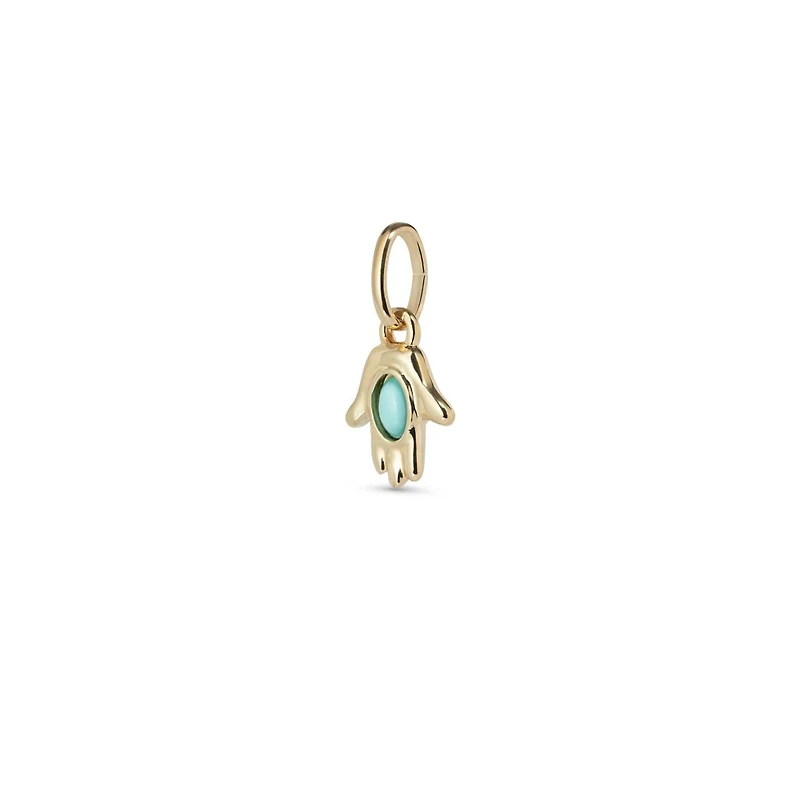 UNOde50 Hand Shape Metal Alloy Charm with Murano Crystal
