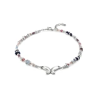 UNOde50 Sterling Silver Metal Alloy Beads Necklace with Central Butterfly