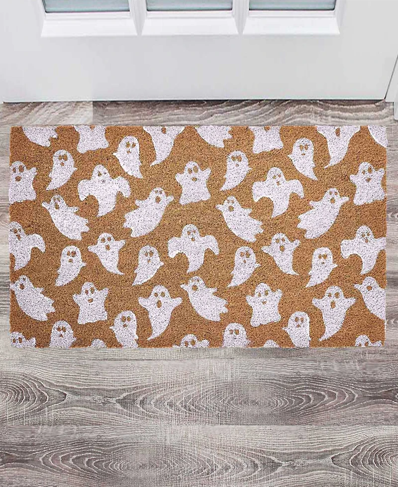 Vcny Home Flying Ghost Halloween Coir Outdoor Doormat, 18" x 30"