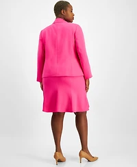 Le Suit Plus Three-Button Jacket & Skirt Set