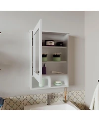 Anamoose Medicine Cabinet with 5 Shelves, 1 Door, and 1 Mirror, White