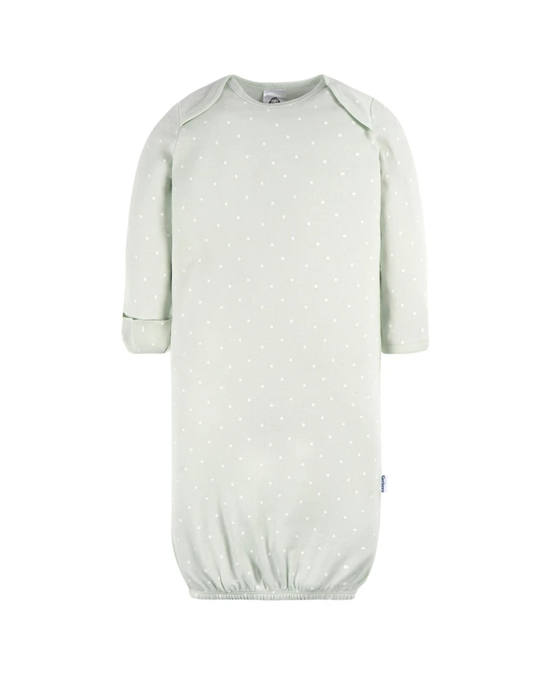 Gerber Baby Girls Gowns with Mitten Cuffs, 4-Pack