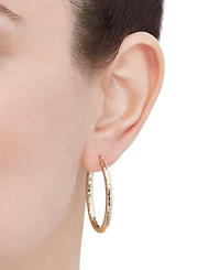 Medium Polished Tube Hoop Earrings in 14k Yellow Gold, 1-3/8"