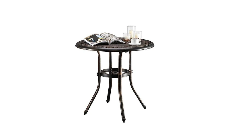 Slickblue 32-Inch Outdoor Cast Aluminum Round Dining Table
