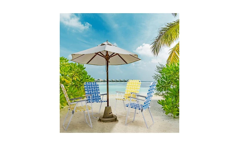 Slickblue Set of 2 Folding Beach Chairs – Steel Tube Frame, 120kg Weight Capacity