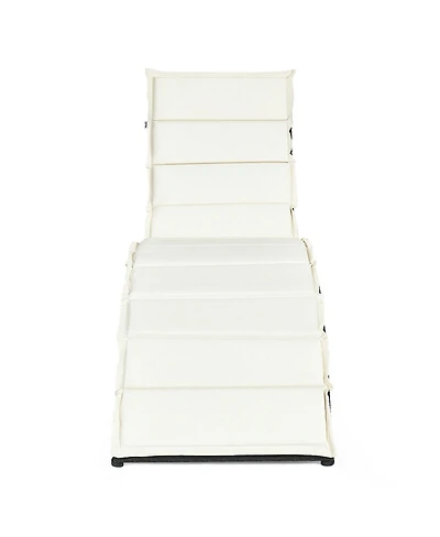 Inolait Foldable Patio Lounge Chair with Cushion for Backyard