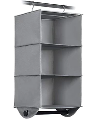Florida Brands Hanging Closet Organizer with Shelves and Black Metal Rod