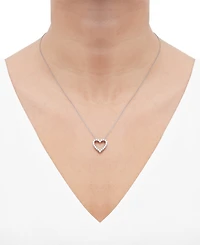 Diamond Heart Pendant 18" Necklace (1/2 ct. t.w.) in 10k White Gold