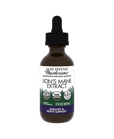 Host Defense Lion's Mane Extract - Brain Health Support Supplement - Mushroom Supplement to Support Focus & Memory Function