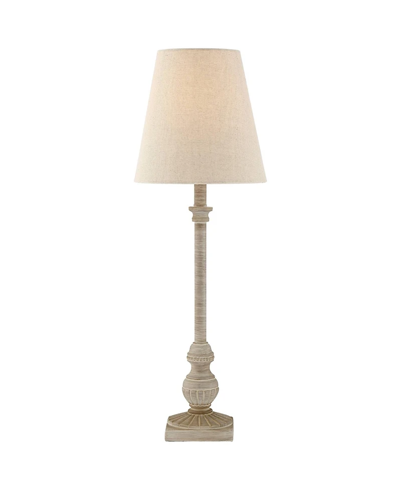 Regency Hill Loreno Traditional Buffet Table Lamps 24" High Set of 2 Whitewashed Oatmeal Linen Drum Shade for Bedroom Living Nightstand Family Ro