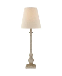 Regency Hill Loreno Traditional Buffet Table Lamps 24" High Set of 2 Whitewashed Oatmeal Linen Drum Shade for Bedroom Living Nightstand Family Ro