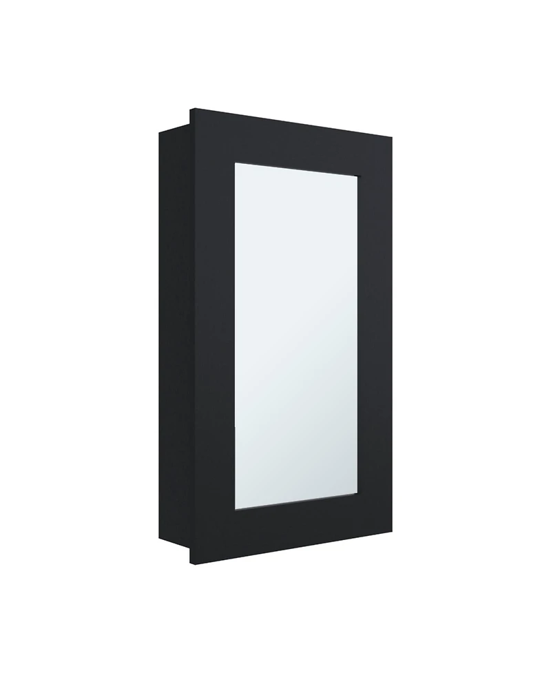 Kiana Medicine Cabinet, 1 Door, 3 Shelves, 25.70" H, Mirror, Black Wengue