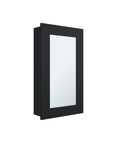 Kiana Medicine Cabinet, 1 Door, 3 Shelves, 25.70" H, Mirror, Black Wengue