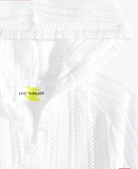 Epic Threads Toddler And Little Girls Long-Sleeve Hooded Mesh Swim Cover-Up, Exclusively at Macy's