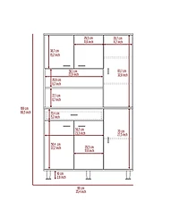 Helis 90 Kitchen Pantry Cabinet, Two Open Shelves, One Drawer, Multiple Cabinets, White