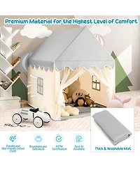 Hongge Kids Large Play Castle Fairy Tent with Mat