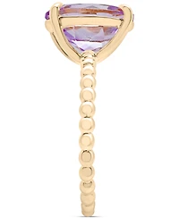 Rose de France Amethyst Oval Beaded Ring (3-1/6 ct. t.w.) in 14k Gold-Plated Sterling Silver