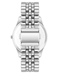 Steve Madden Men's Coin Edge Navy and Silver-Tone Alloy Metal Watch, 44mm