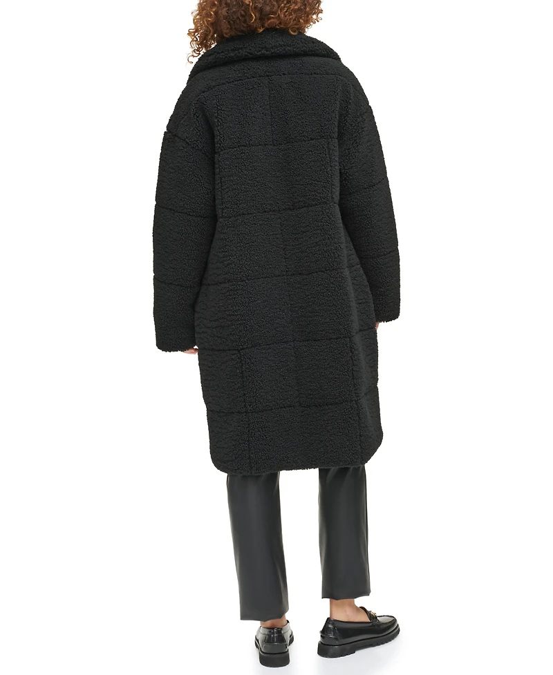 Levi's Women's Long Sherpa Snap-Closure Teddy Coat